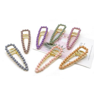 China 2019 Metal Girls Vintage Beach Style Hair Accessories Travel Glitter Teardrop Pearl Hair Clips for sale