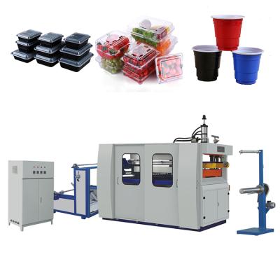 China food & High performance full automatic beverage factory disposable plastic cups thermoforming making machine price for sale