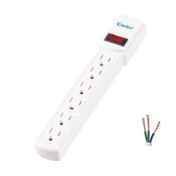 China ABS Plastic Body Case USA Style 6way Extension Socket Power Strip For Flat Socket for sale