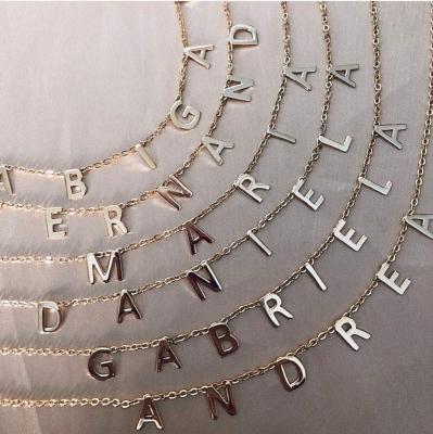 China Latest 2020 Stainless Steel Alphabet Necklace Fashionable Customizable Alphabet Necklace For Women for sale