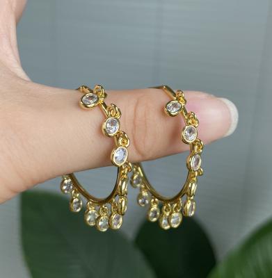 China Fashion Environmental Friendly Crystal Rhinestone Shining Water Drop Earrings Full Of Charm for sale