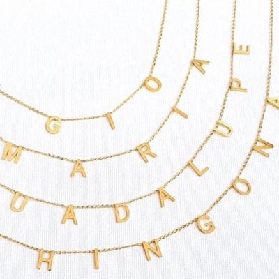 China TRENDY Fashion Stainless Steel Letter Name Necklace Gold Jewelry Gift Women Party Custom Trendy Chain Pendant for sale