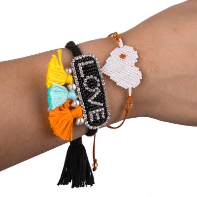 China 2019 FASHIONABLE Latest Hand & Woven Glass Bracelets Miyuki Seed Bead Bracelet Charm Wrap Colorful for sale