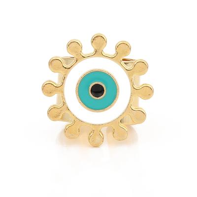 China FASHIONABLE Blue White Enamel Cute Lucky Devil Eye Charm Size 6 7 8 Women Girl Ring Jewelry for sale