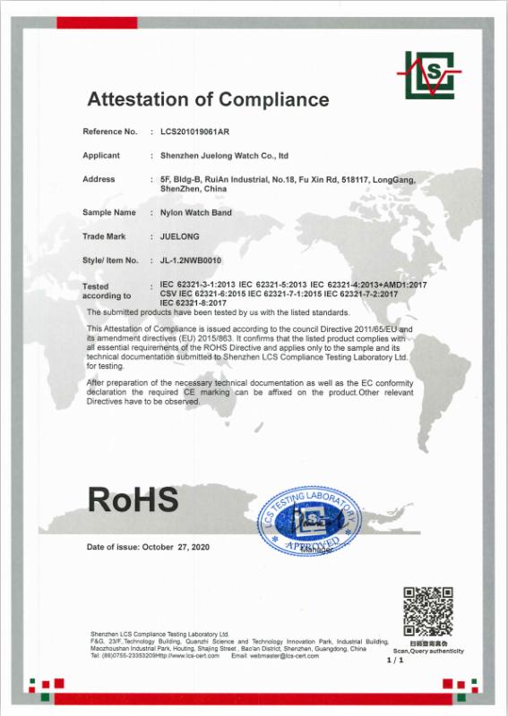 RoHS - Shenzhen Juelong Watch Co., Ltd.