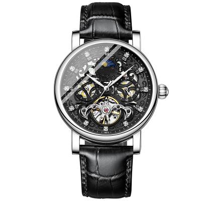 China Luxury Black Moon Phase Juelong Watch Dial Automatic Mechanical Skeleton Wristwatch For Men Reloj Mecanico for sale