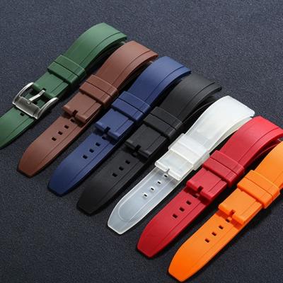 China Wholesale Nato Strap Blue Band Quick Release Rubber Sports Waterproof FKM Rubber Watch Band For Apple Watch for sale