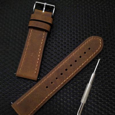 China Hot Selling Juelong Amazon Retro Genuine Leather+Silicone Leather Watch Band For Apple Watch FKM Rubber for sale