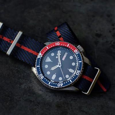 China NATO Smooth Strap Adjustable Single Pass Strap Knit Weave 20mm Replacement Military 22mm Striped Watch for sale