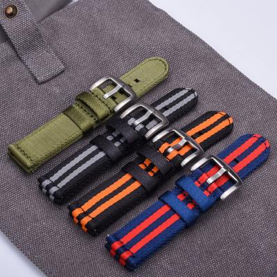 China JUELONG Wholesale Soft And High Quality Sport Nylon Seat Belt Two Pieces Nato Nylon Bnad Nylon Watch Strap Watch Band Strapped 2.8mm for sale