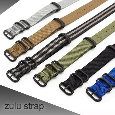 China NATO ZULU Color Replacement Heavy Duty Woven Nylon Bond 22mm Watch Band Strap 20mm Fabric Wholesale 6 Colors Watch Band for sale