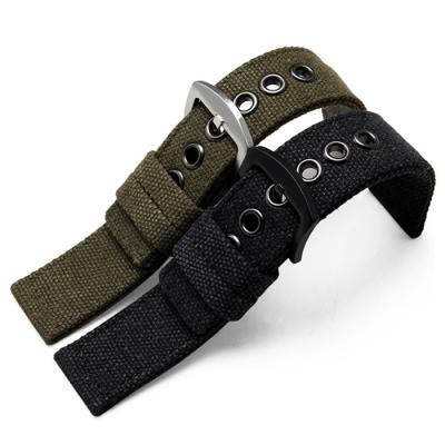 China Fabric Reinforce Watch Strap Steel Holes Woven Nato Strap for sale