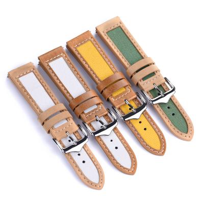 China Quick Release Italian Leather Watch Band Vintage Denim Canvas Watch Strap Watch Band for sale