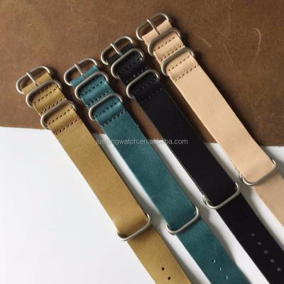 China High Quality Leather NATO Zulu Strap Rings 20mm Soft Custom Color 4 for sale