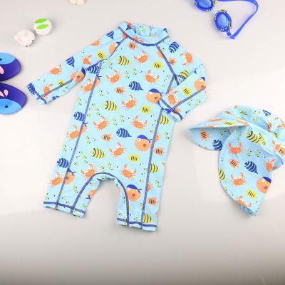 China Breathable Long Sleeve UV Protection Cartoon Print Baby Boy Children Kids Swimwear for sale