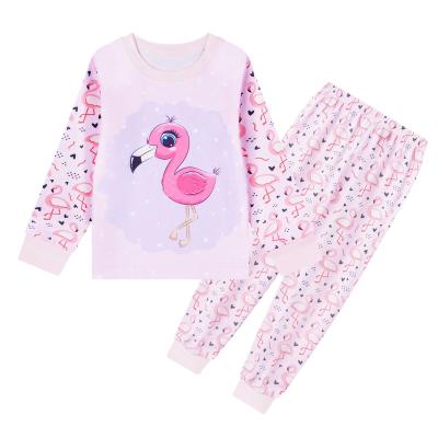 China LQSZ 2022 INS Style Breathable Flamingo Animal Girls 3D Printing Pattern Kids Custom Made Children's Pajamas for sale