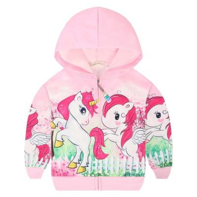 China LQSZ New Arrival Breathable 2022 Spring And Autumn Hoodies Cartoon Printing Kids Girls Jackets Coats Outwear for sale