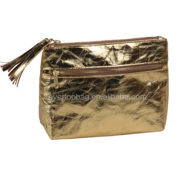 China Beautiful New Design Eco-friendly Travel Makeup Printed Paper Cosmetic Bag for sale