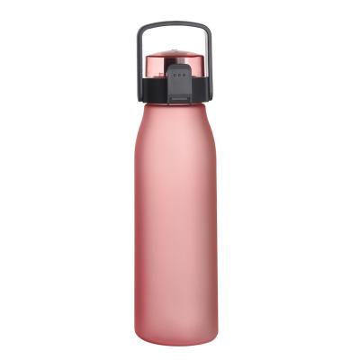 China Sustainable 1000ml Frosted Water Bottle With Blast And Square Handle for sale