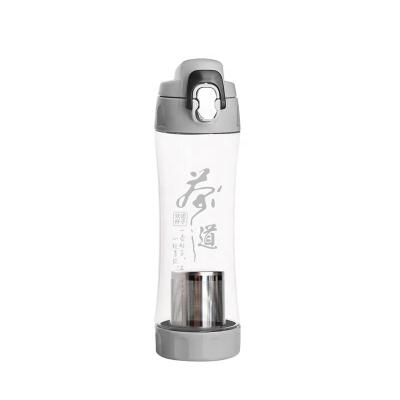 China 600ml Tritan Viable Light Water Bottle with Tea Filter and Leak Proof Locking Lid for sale