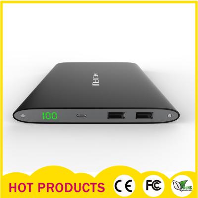 China Hot Selling Ultra Slim 20000mah Power Bank Black Portable Charger With Flashlight for sale