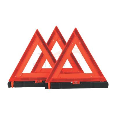 China Easily Handle And Assemble 3 Pcs Racing Double Faced Car Roadside Emergency Traffic Warning Triangle for sale