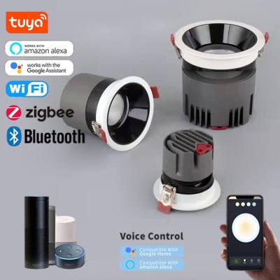 China Wholesale supply of SKD and fittings Factory wholesale price voice control WIFI tuya app Zigbee smart dimming led downlight recessed for sale