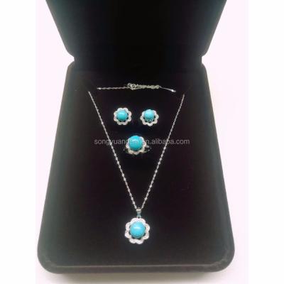 China BOHEMIA 8mm Turquoise Necklace And 10mm Bracelet Sets Promotional Gift Hong Kong for sale