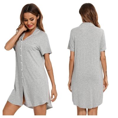 China Wholesale QUICK DRY Solid Bamboo Short Sleeve Pajamas Women's Sexy Nightgowns for sale