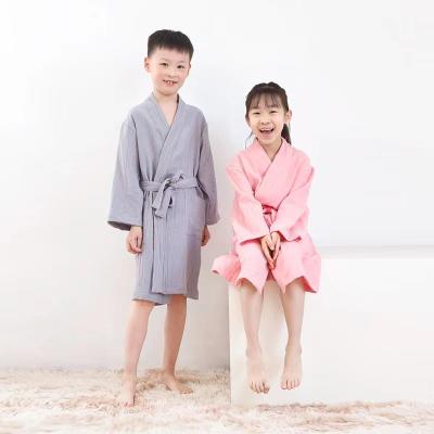 China QUICK DRY Breathable Organic Cotton Boy and Girl Kimono Bathrobe Kids Wear Hotel Pajamas for sale