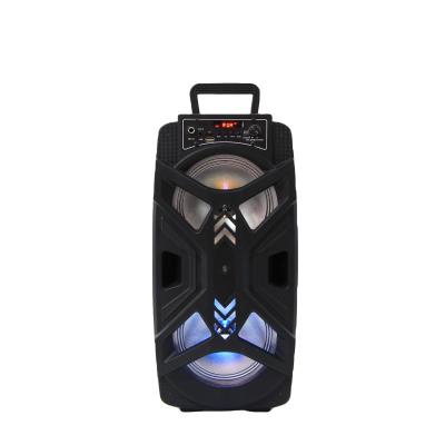 China DTS Wholesalers Dual 8 Inch Active Portable BT Flashing Light Trolley Powered Outdoor Speaker for sale