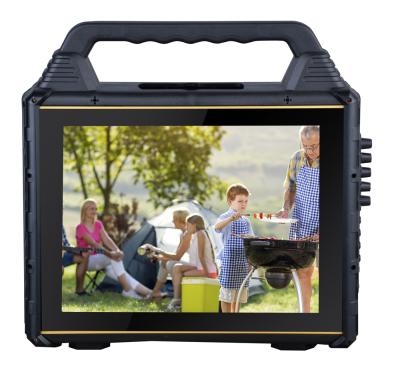 China Portable Mini System OEM Wifi Party Radio Video Display Small Cart 14.1Inch LED Screen BT Outdoor High Fidelity Speaker for sale