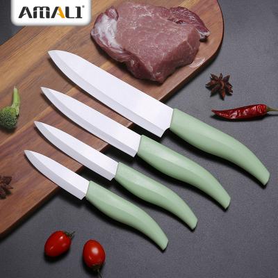 China Sustainable Loans to Boat-Plastic PP Handle Kitchen Accessories Colorful 4 Pcs Ceramic Knife Set Sharp Blade With Sheath To Protect for sale