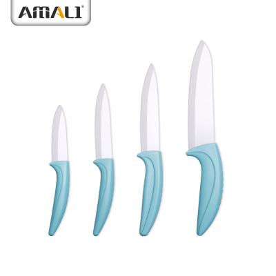 China 4PCS Fruit Viable Professional Ceramic Knife Set Zirconia Ceramic Chef Knife Paring Knife With Plastic Handle for sale