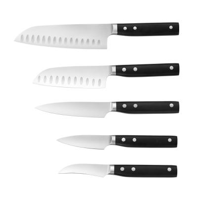 China Sustainable Best Seller Kitchen Forged Knife -5 Pieces Stainless Steel Set Chef Knife Set Santoku Knife for sale