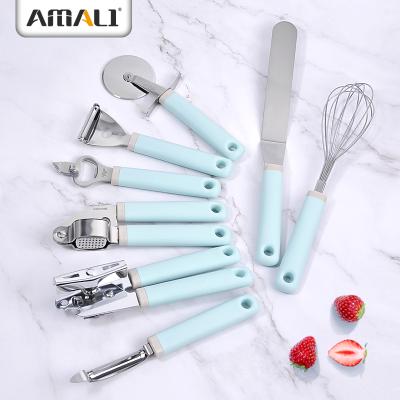 China Sustainable Kitchen Accessories 2021 Stainless Steel Kitchen Instrument Set Cooking Tool Kit Metal Kitchenware Sets for sale