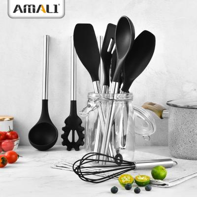 China Sustainable 9PCS Silicone Kitchen Accessories Cooking Tool Kit Silicone Baking Tool Kit for sale