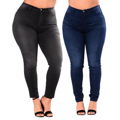 China Wholesale Color Fade Proof Custom China High Waist Plus Size Skinny Female Jeans for sale