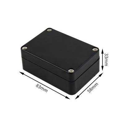 China Free Sample 83*58*33mm ABS Exterior Black Color Waterproof Plastic Electronic Equipment Enclosure Box for sale