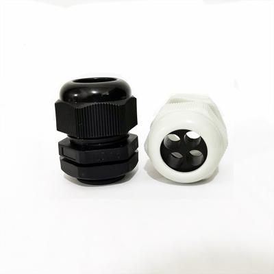 China PG IP68 Nylon Adjustable Waterproof Wire 4 Hole Nylon Cable Gland for sale