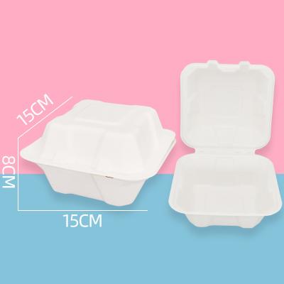 China Disposable Paper Bowl Bagasse Hamburger Pulp Cake Box Creative Take Away Food Bento Packaging Custom Lunch Box for sale