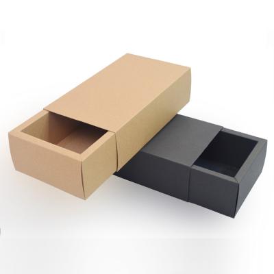 China Recyclable Paper Gift Box Packaging Cardboard Brown Customized Drawer Box Gift Box for sale