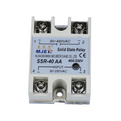 China PC Material Shell Single Phase Solid State Relay SSR-40AA SSR 40A Solid State Relay SSR40AA for sale