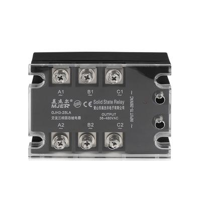 China AC Material PC Shell Three Phase Solid State Relay SSR-25 AC GJH3 25LA for sale