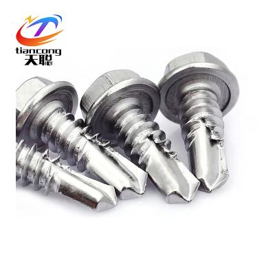 China HEX 201 Hexagon Self-Drilling Screw Head Drilling Screws Stainless Steel HEX Silver Plated Plating DIN Color Cusomized Acceptable for sale