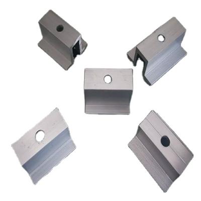 China Photovoltaic Solar Panel Bracket Aluminum Alloy End Clamps Pressing Block Solar Panel Holder for sale