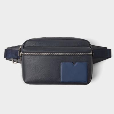 China Bum Pouch Belt Waist Bag Basic Leather Fanny Pack For Man Men Navy PU Waist Bag Custom Square Fashion Pouch for sale