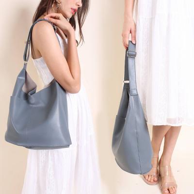 China Custom Made Fashion Leather Vegan Shoulder Bag Tote Hand Bag For Women Shoulder Hobo Ladies Leather Handbag for sale