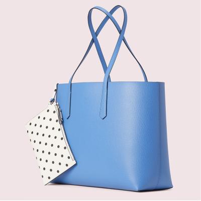 China OEM Logo Dotted Printed Women's PU Leather Tote Handbag Ladies Shopper Large Tote Handbag Purse for sale