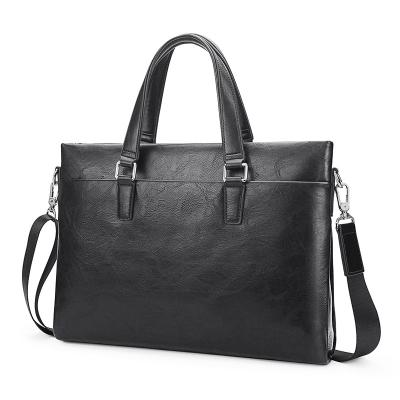 China Luxury Genuine Leather Laptop Tote Bag Briefcase For Men Aktentasche Resume Office Business Newest Fashinable Custom Vintage OEM Black for sale